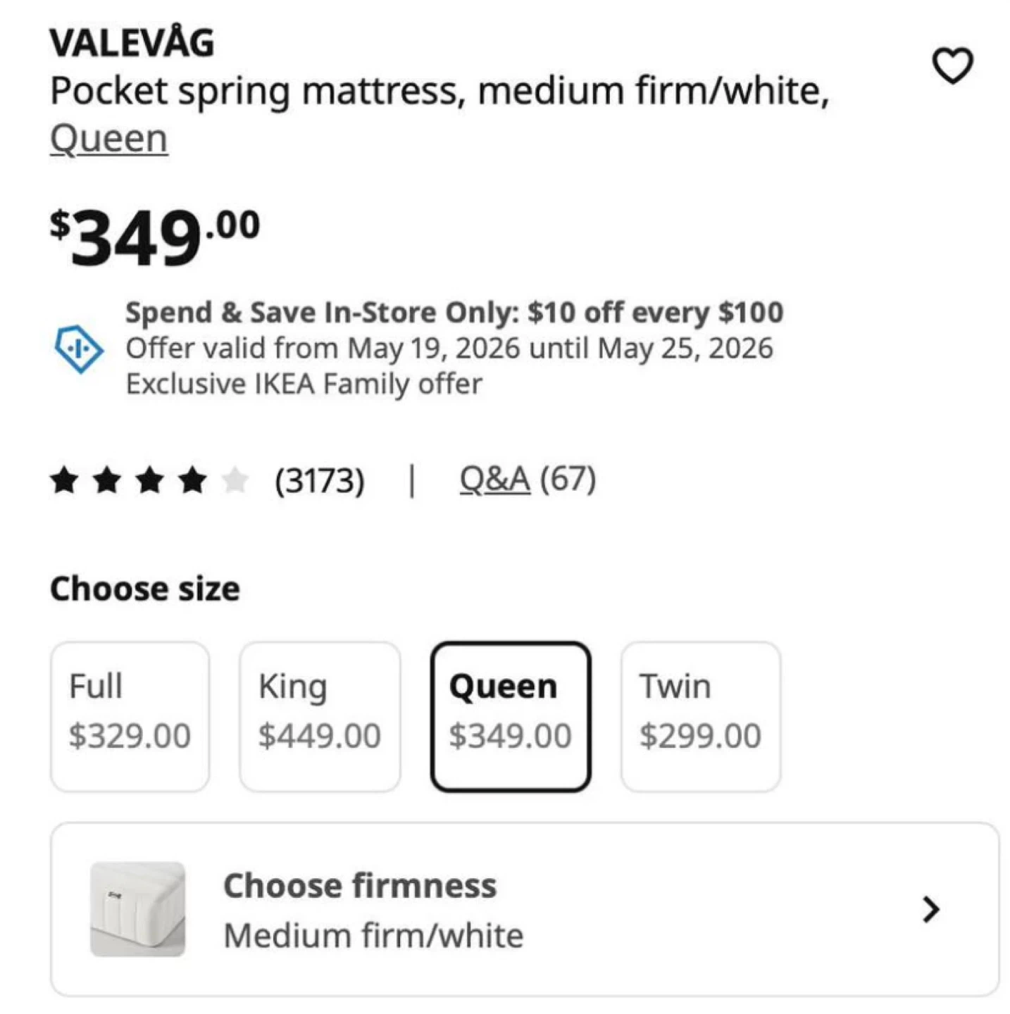 IKEA VALEVÅG Queen Mattress - photo 3