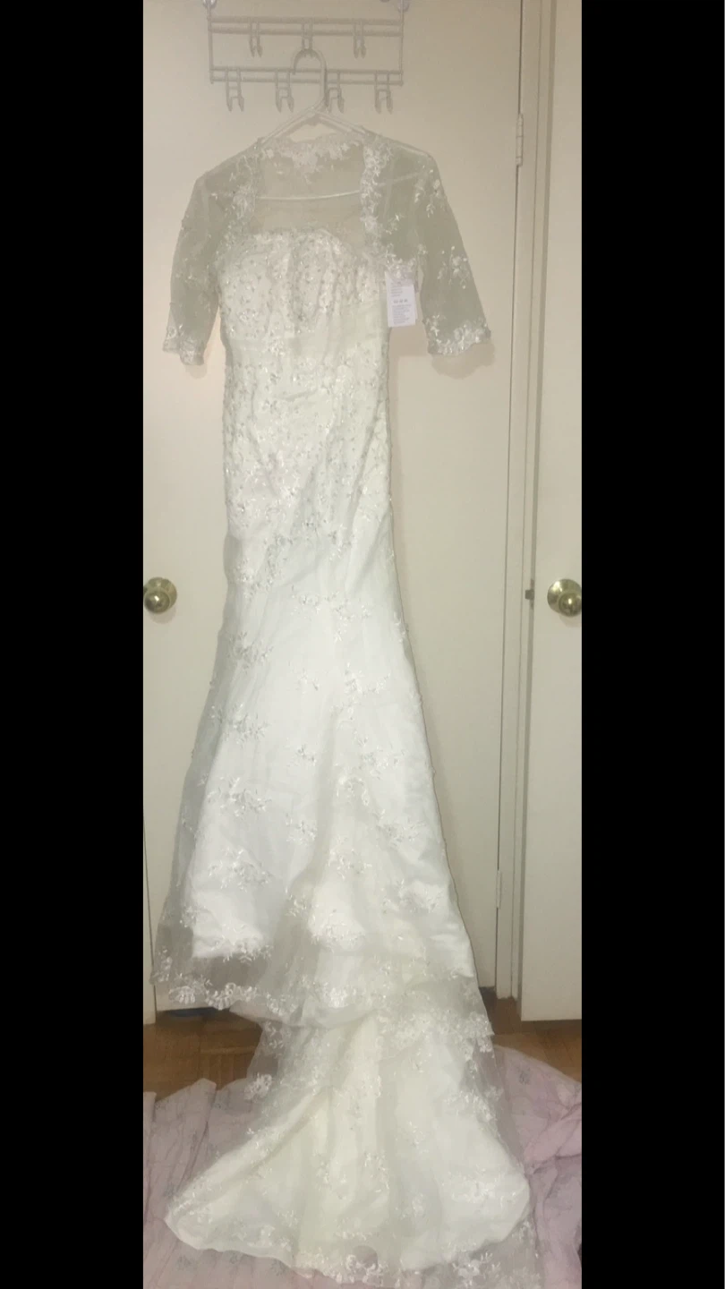 White Lace Wedding Dress with Bolero