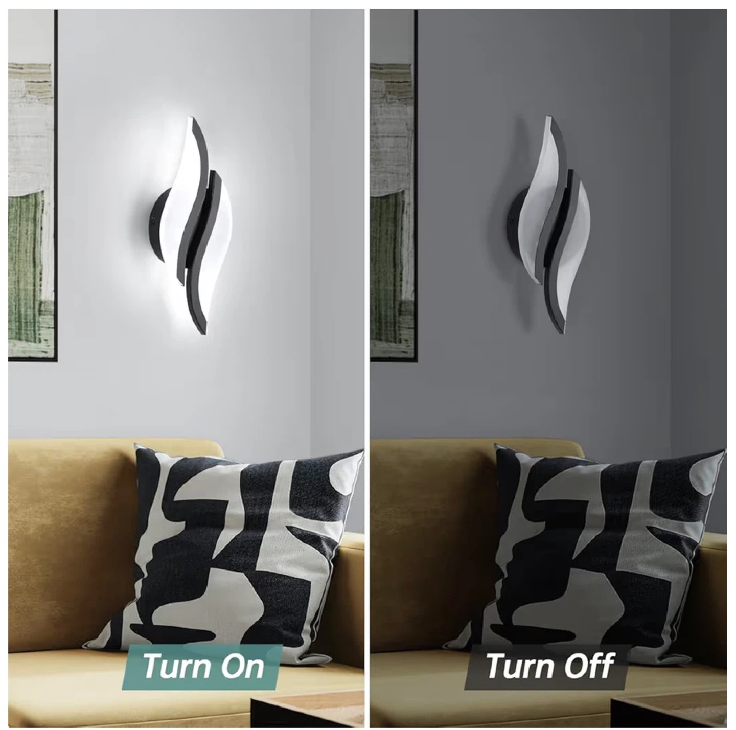 Modern LED Wall Sconces (Black, 6000K) 2 Packs M6S - photo 3