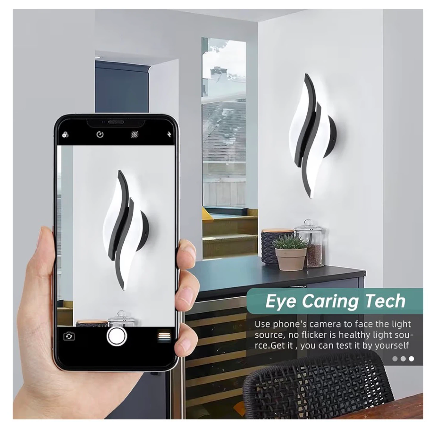 Modern LED Wall Sconces (Black, 6000K) 2 Packs M6S - photo 4