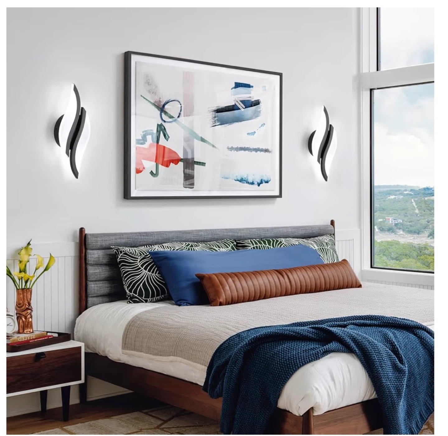 Modern LED Wall Sconces (Black, 6000K) 2 Packs M6S - photo 5