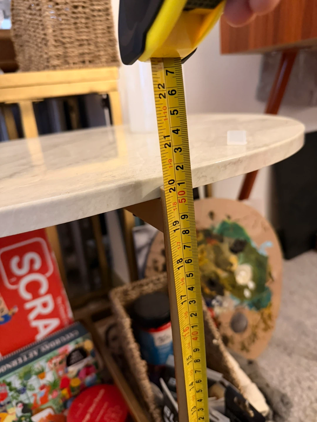 Marble Top Half-Moon Accent Table - photo 2