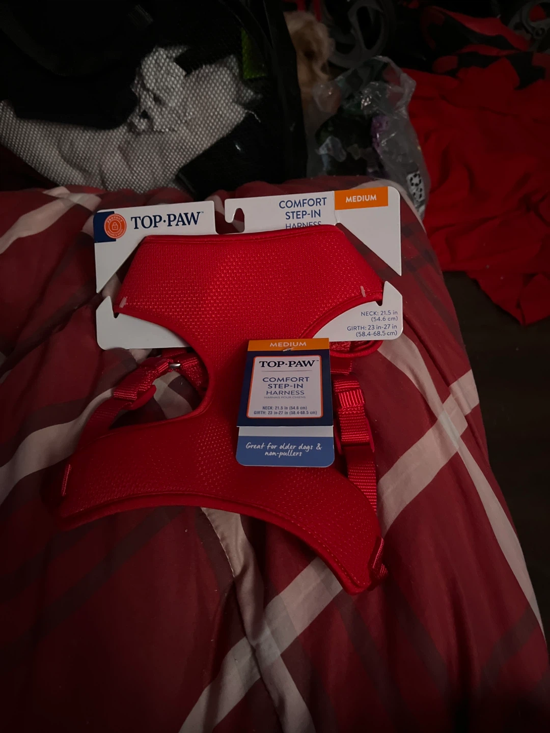 Top Paw Red Comfort Step-In Dog Harness - Medium