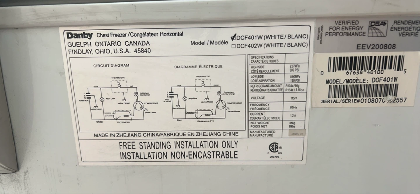 Danby DCF401W Chest Freezer - photo 3