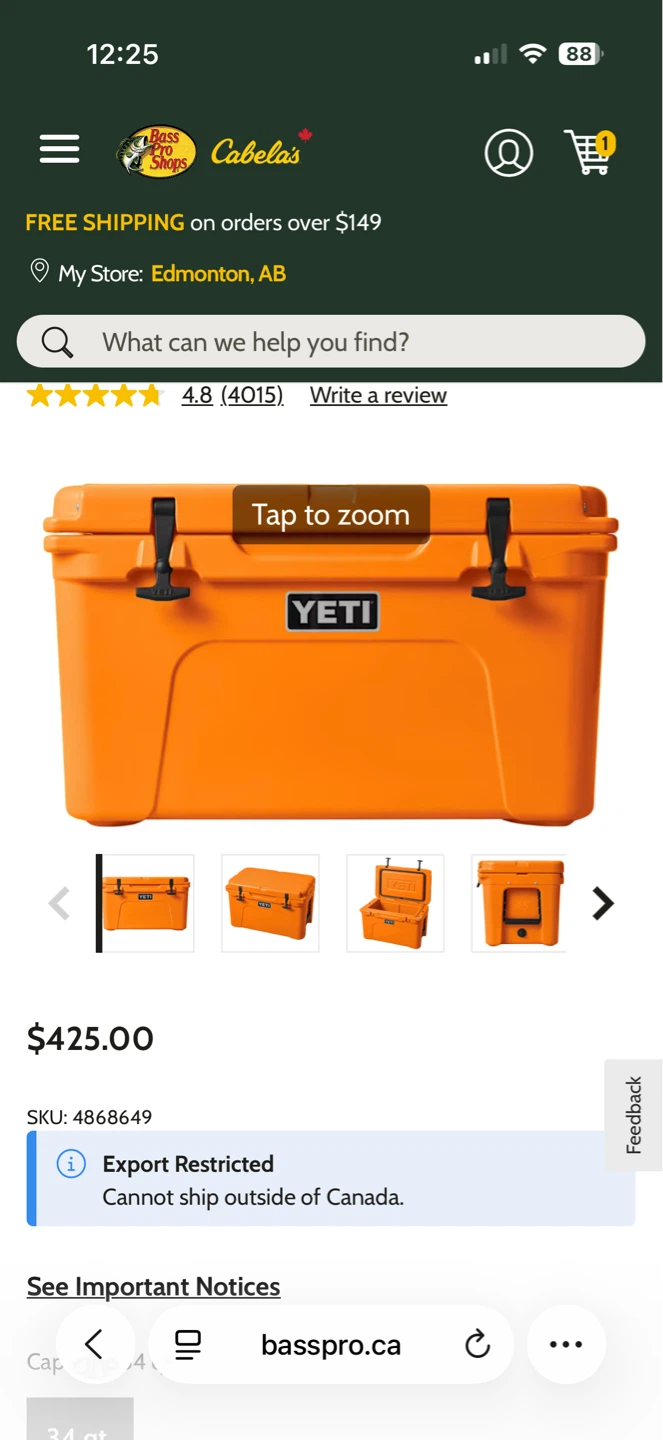 Yeti Tundra 45 Cooler  KING CRAB