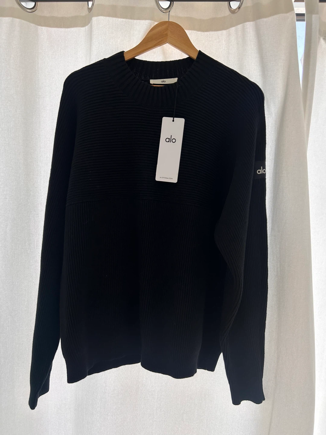 Men’s Alo Black Ribbed Crewneck Sweater (Brand New with Tags) - photo 3
