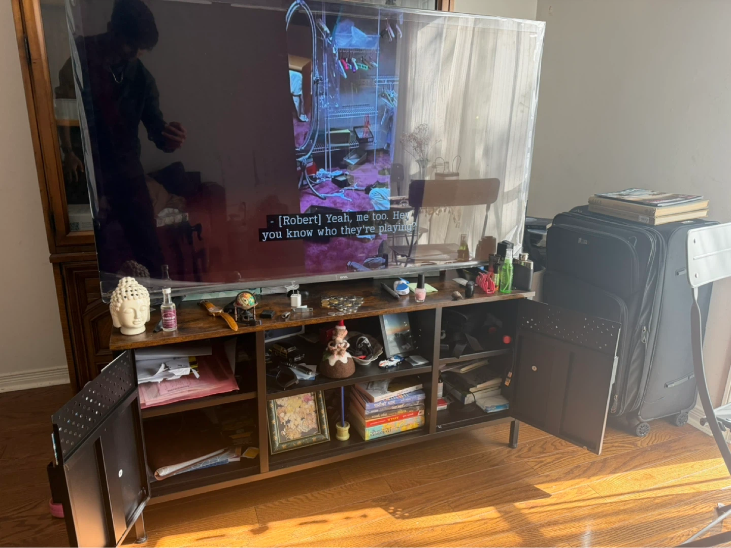 Media Console TV Stand with Storage - photo 2