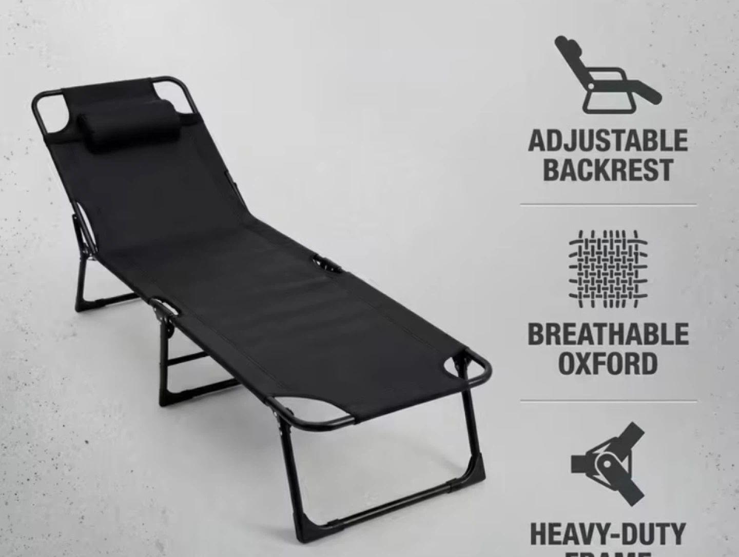 Black Foldable Lounge Chair - photo 4