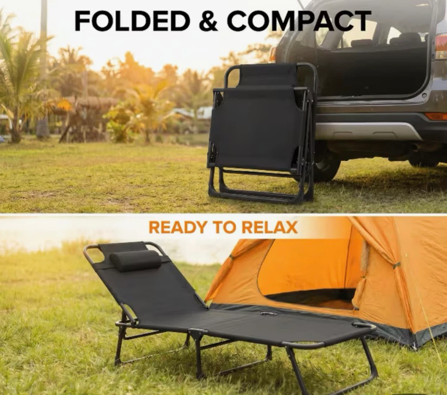 Black Foldable Lounge Chair