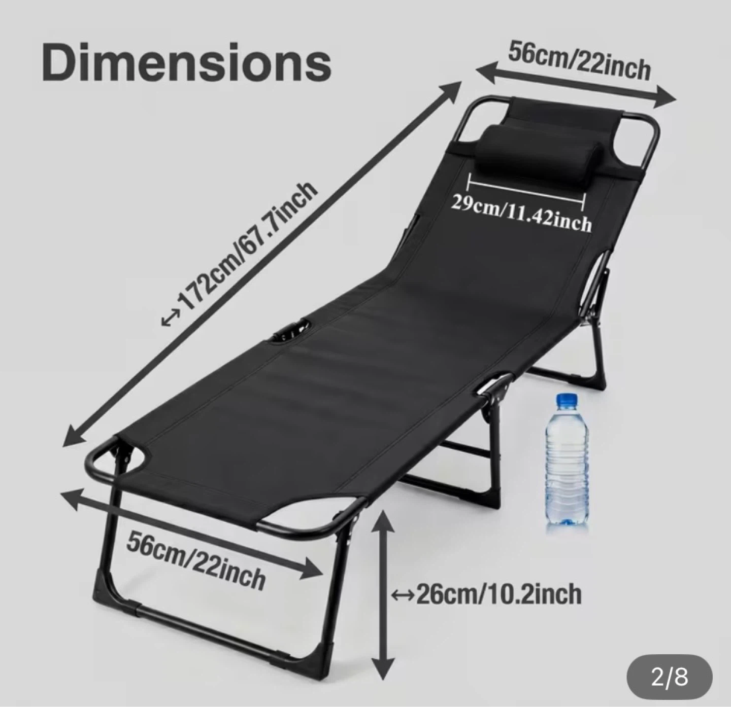 Black Foldable Lounge Chair - photo 3