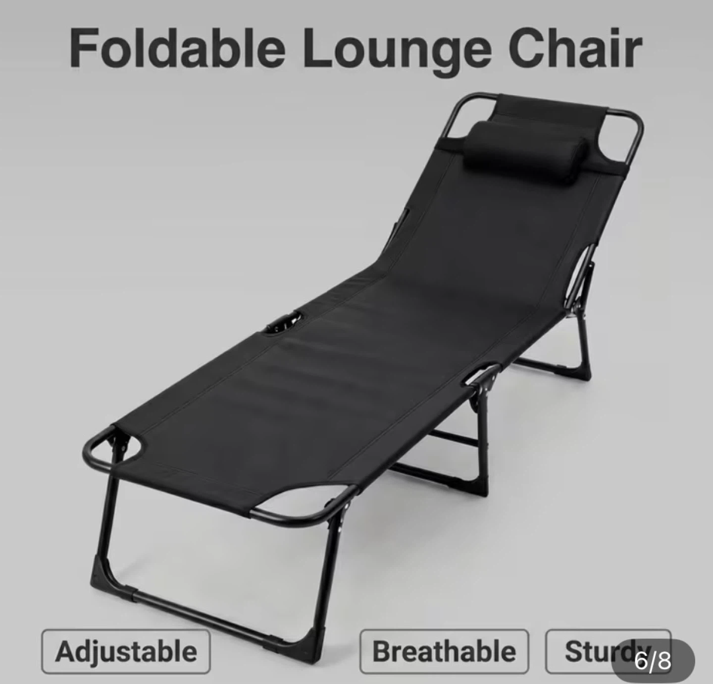Black Foldable Lounge Chair - photo 2