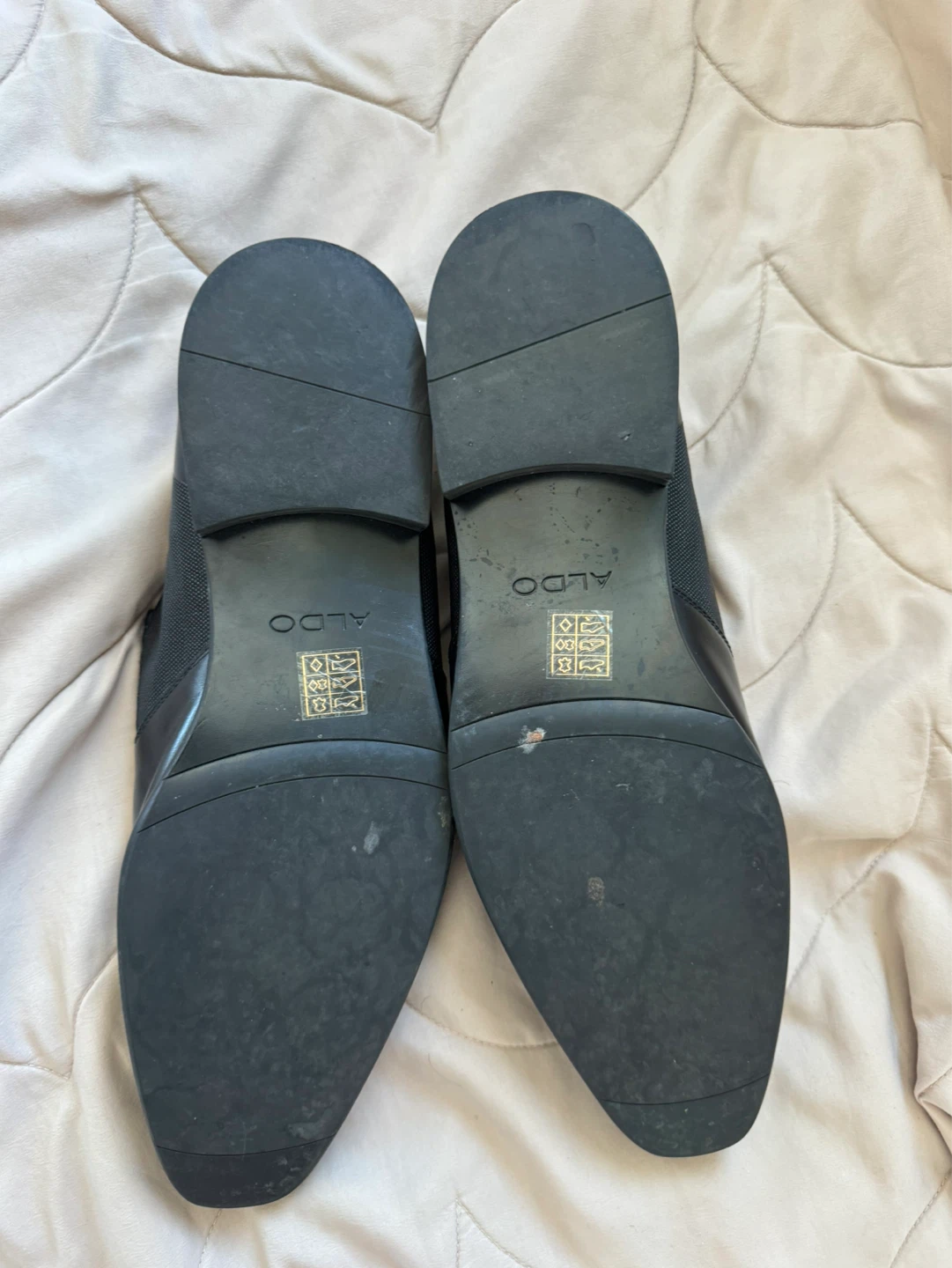 ALDO Black Leather Loafers with Navy Socks - photo 3