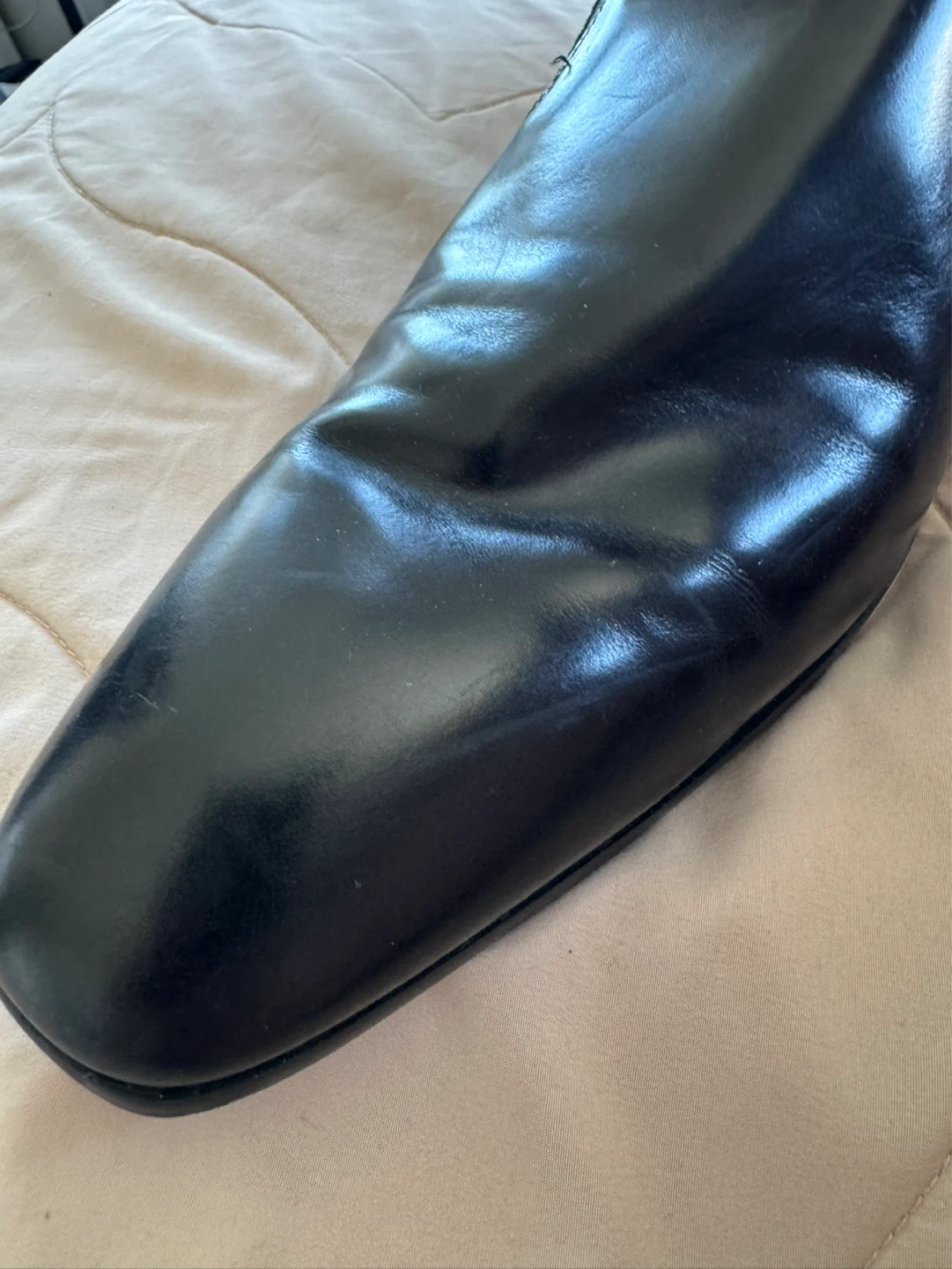 ALDO Black Leather Loafers with Navy Socks - photo 2