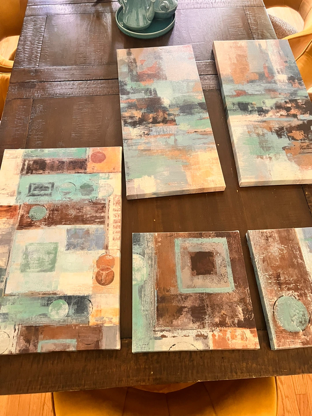 Set of 5 Abstract Canvas Wall Art Prints
