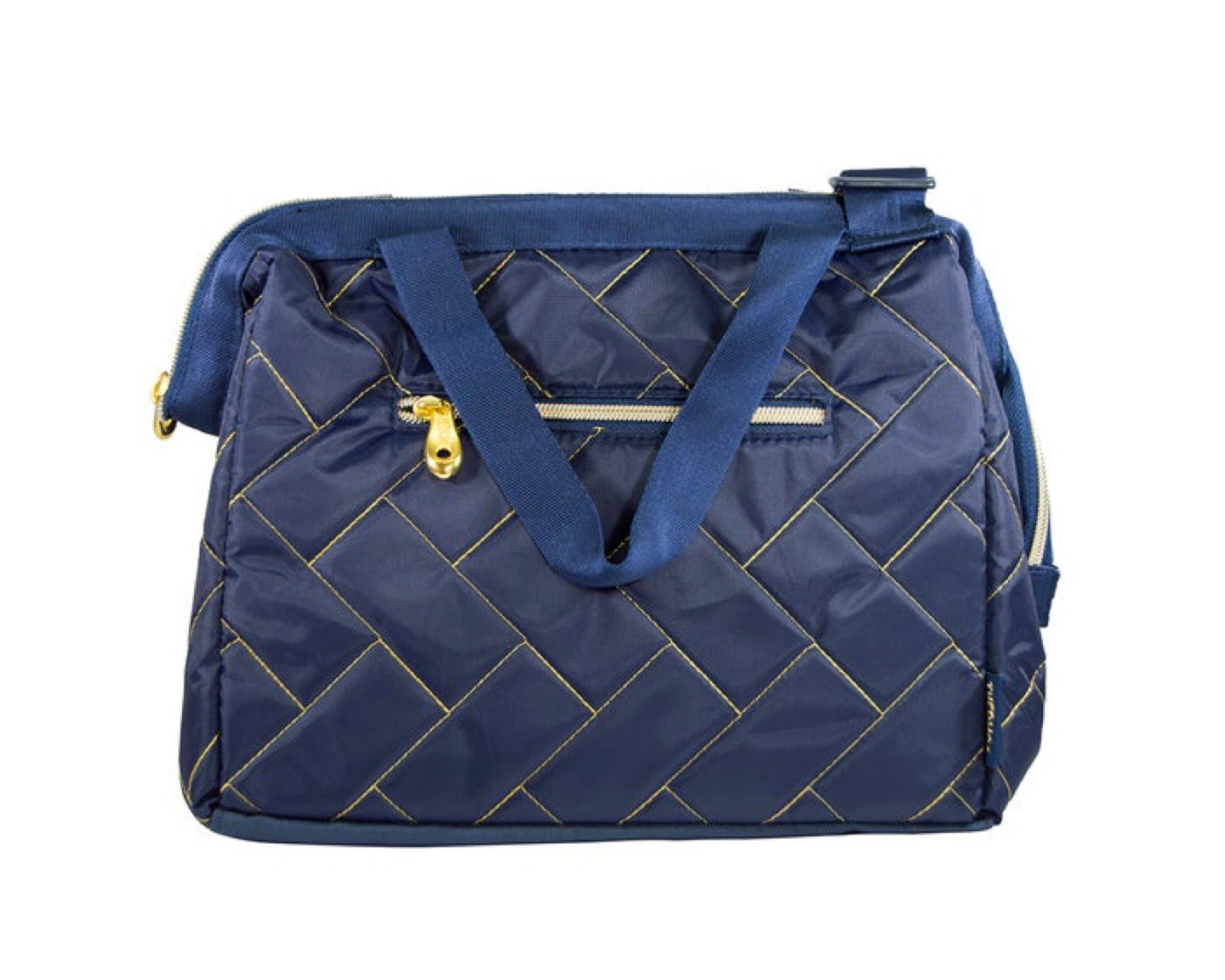 Quilted Navy Blue Tote Bag