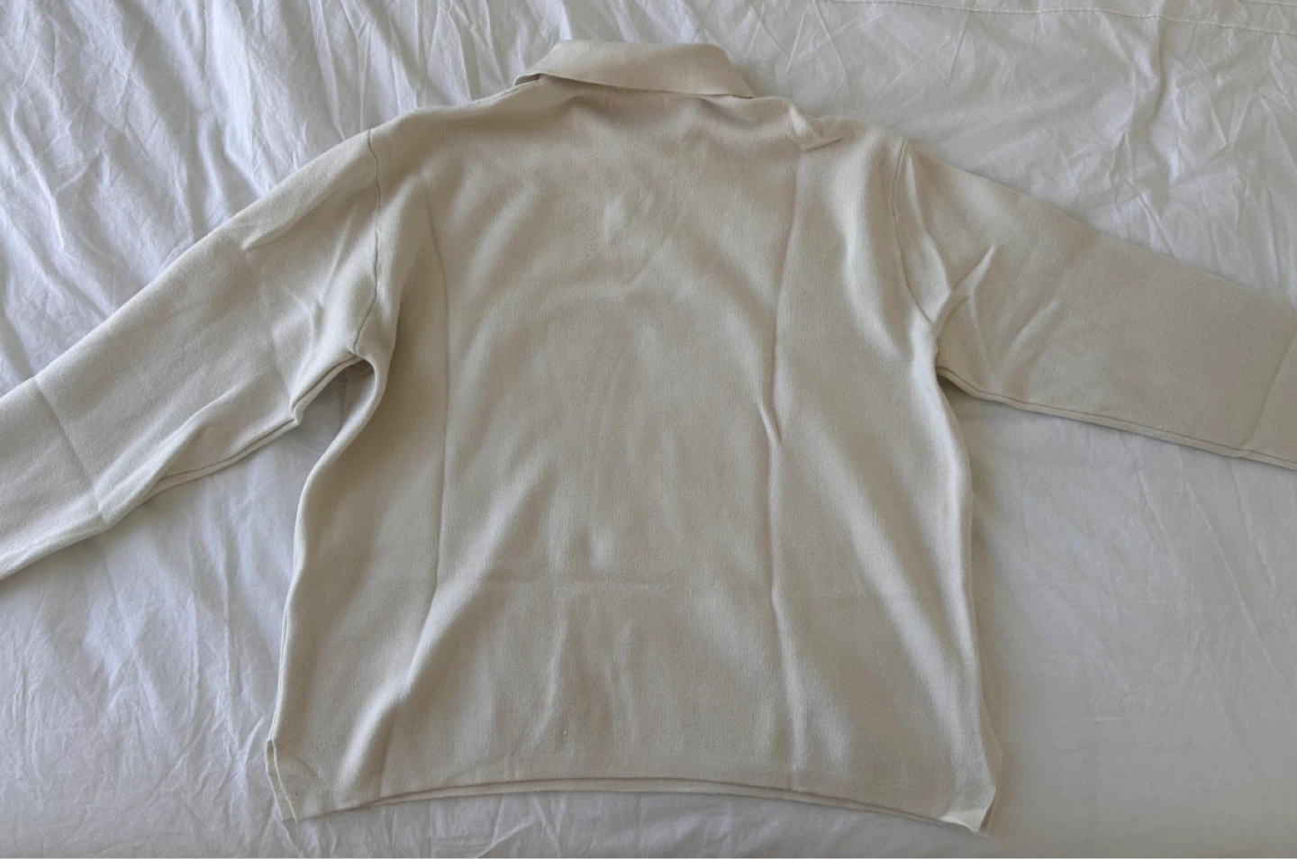Men’s Zara Ivory Long Sleeve Polo Sweater - photo 2