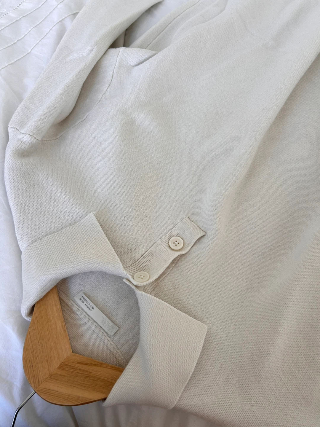 Men’s Zara Ivory Long Sleeve Polo Sweater - photo 4