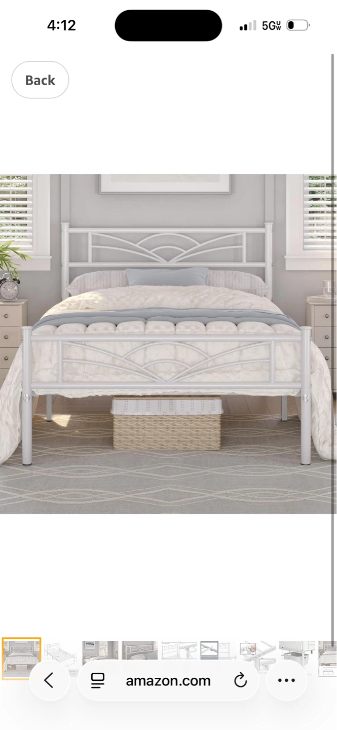 Twin bed frame like new assembled.
