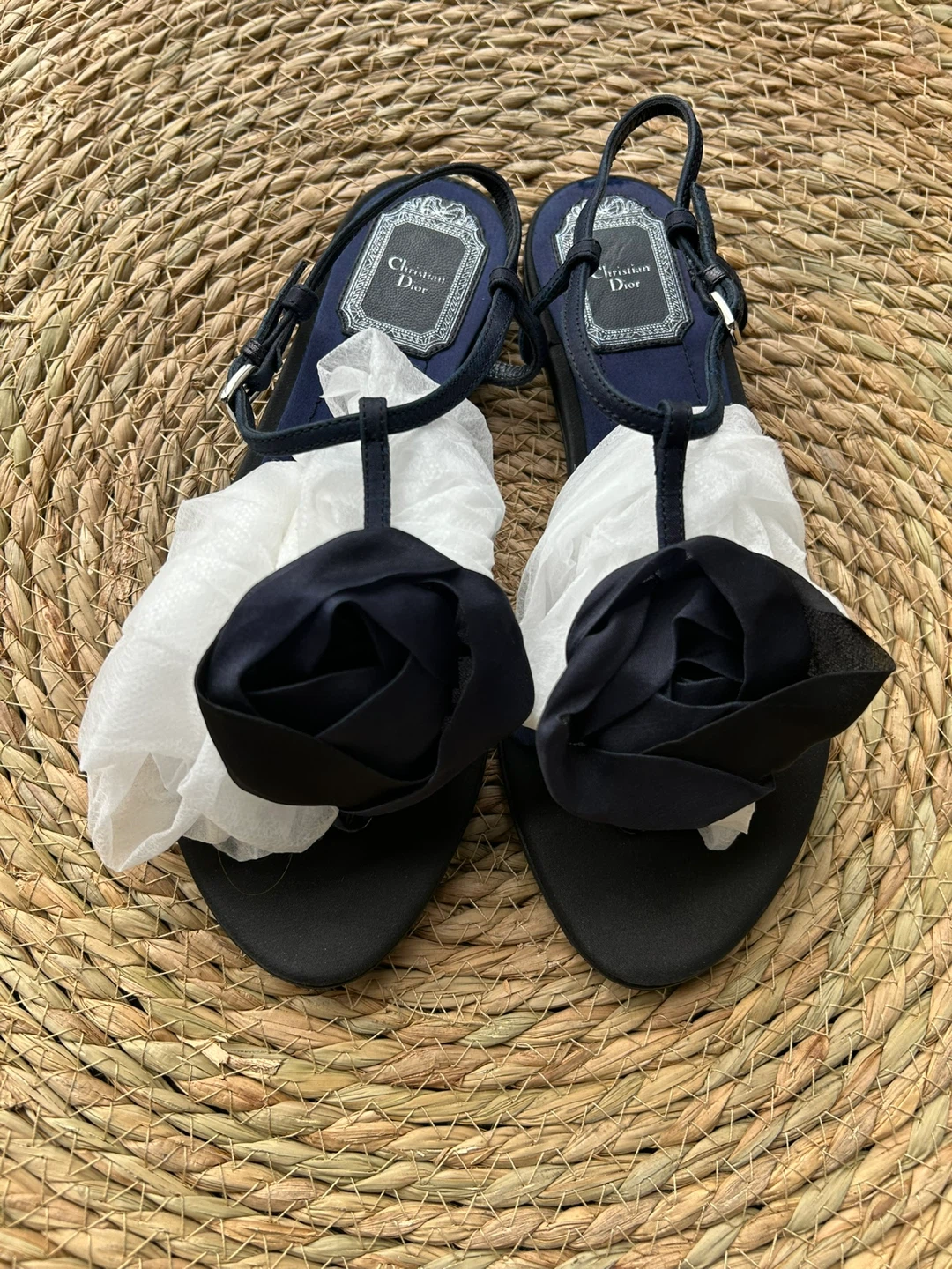 Christian Dior Navy Blue Sandals Size 36