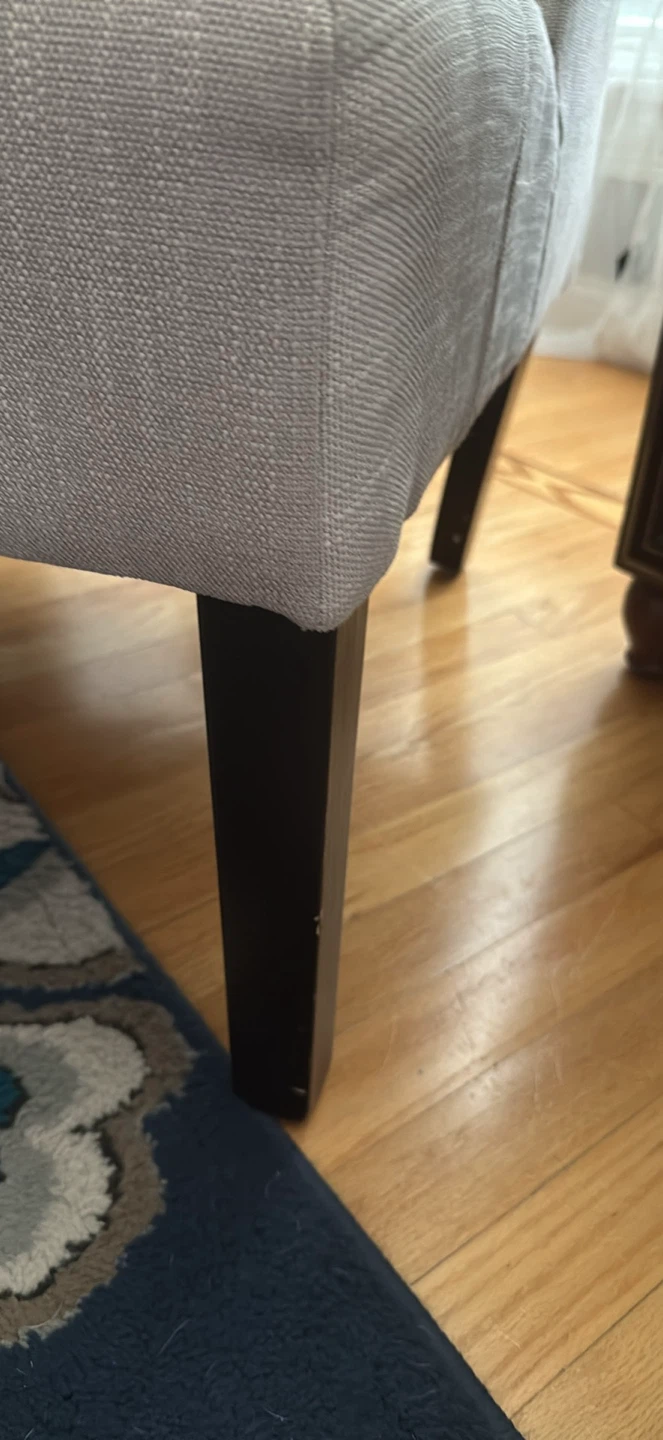 Grey Accent Chair with Stud Trim - photo 4