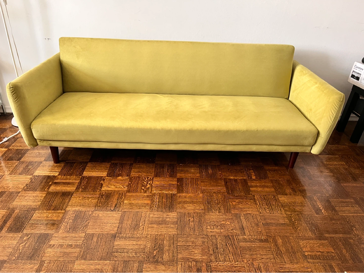 Pstachio Green Velvet Sofa Bed - photo 3