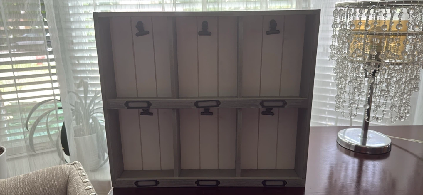 Wall Mounted Display Shelf with Clips and Label Holders