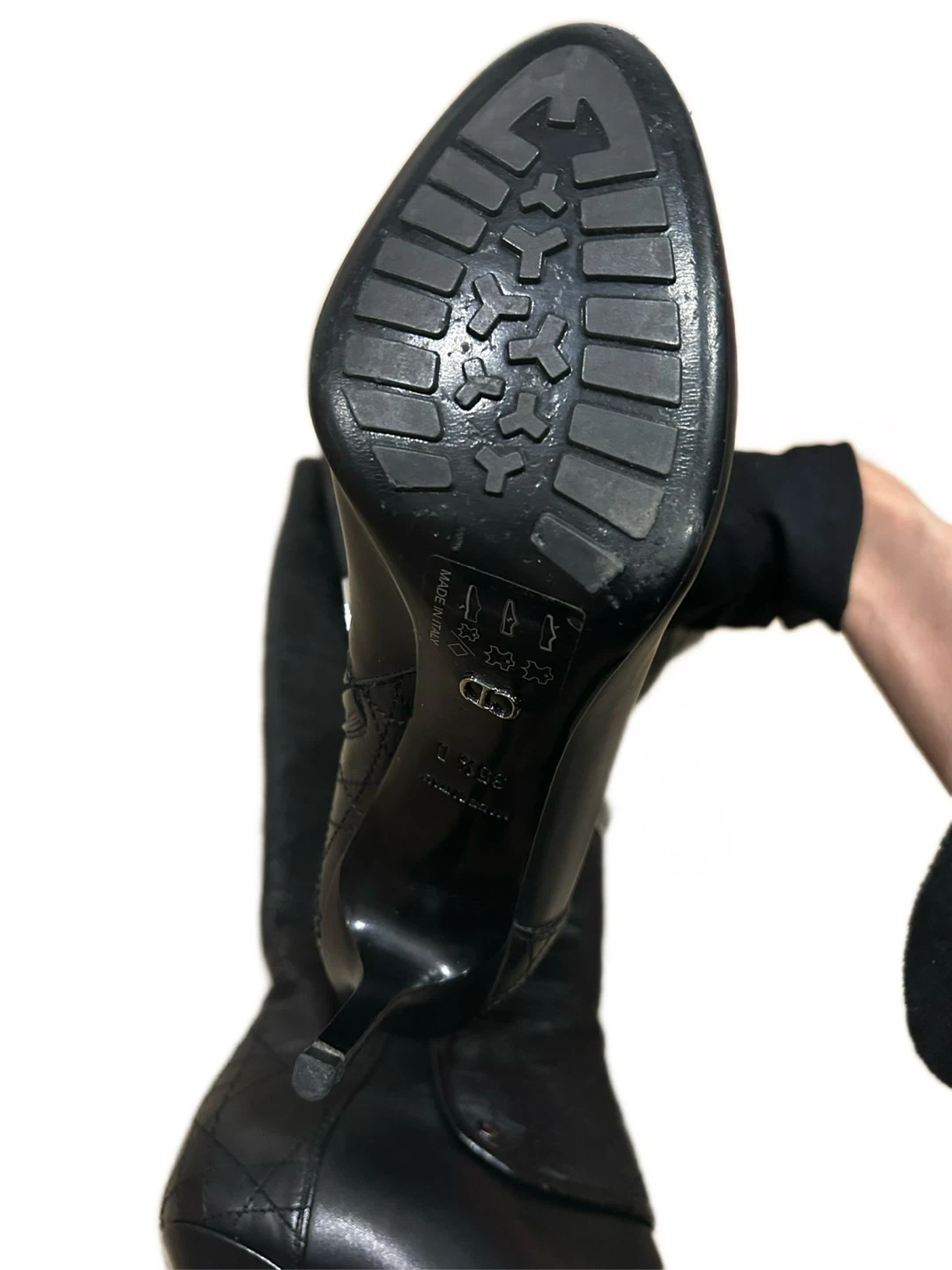 Dior Black Quilted Leather Knee-High Boots - photo 4
