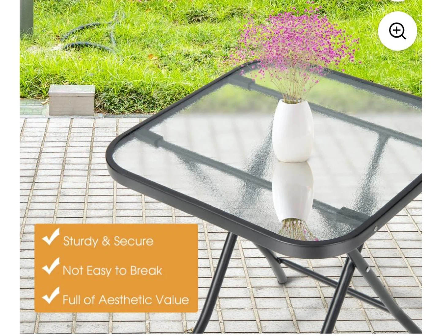 Glass Top Side Table