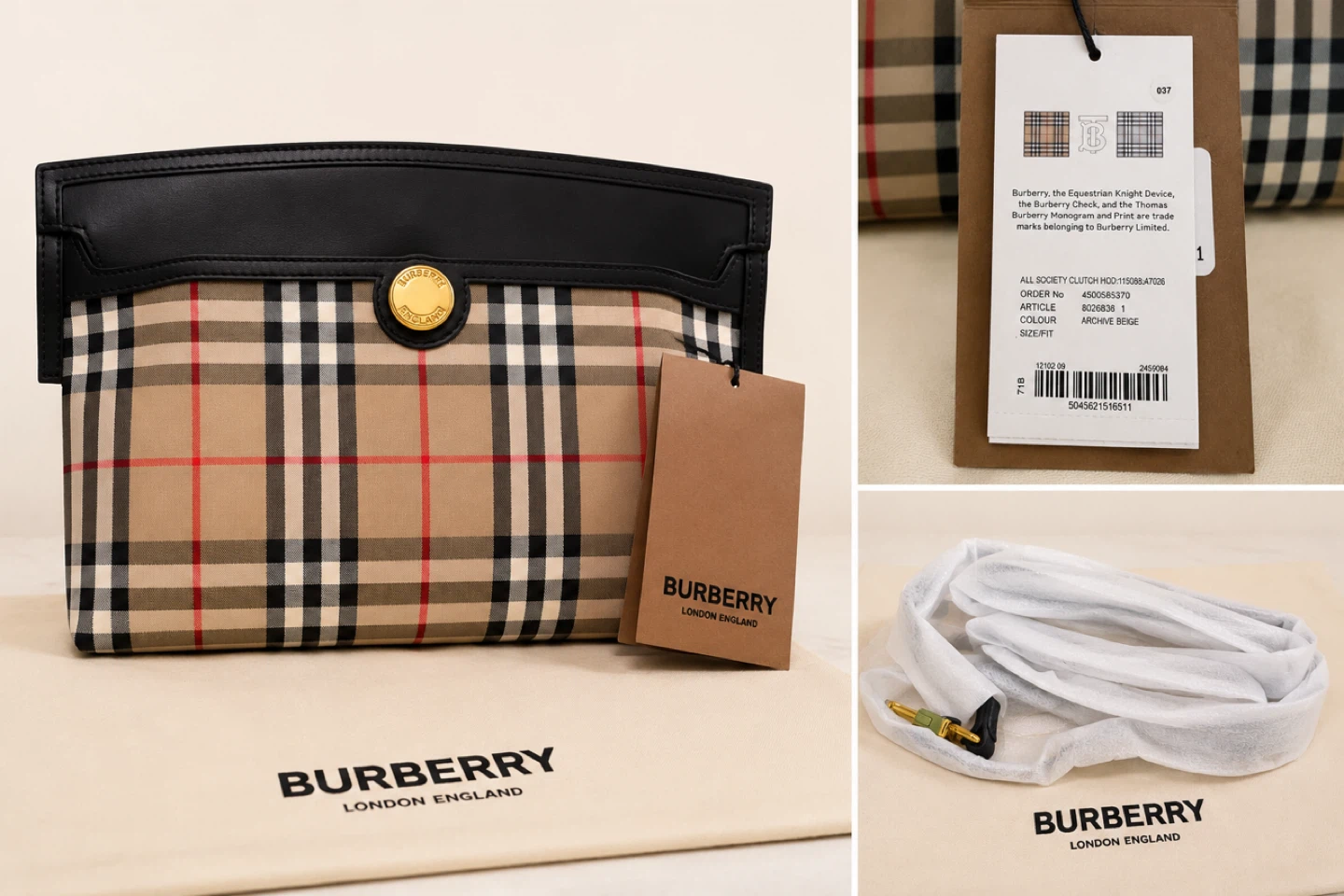 Burberry All Society Clutch in Archive Beige - photo 2