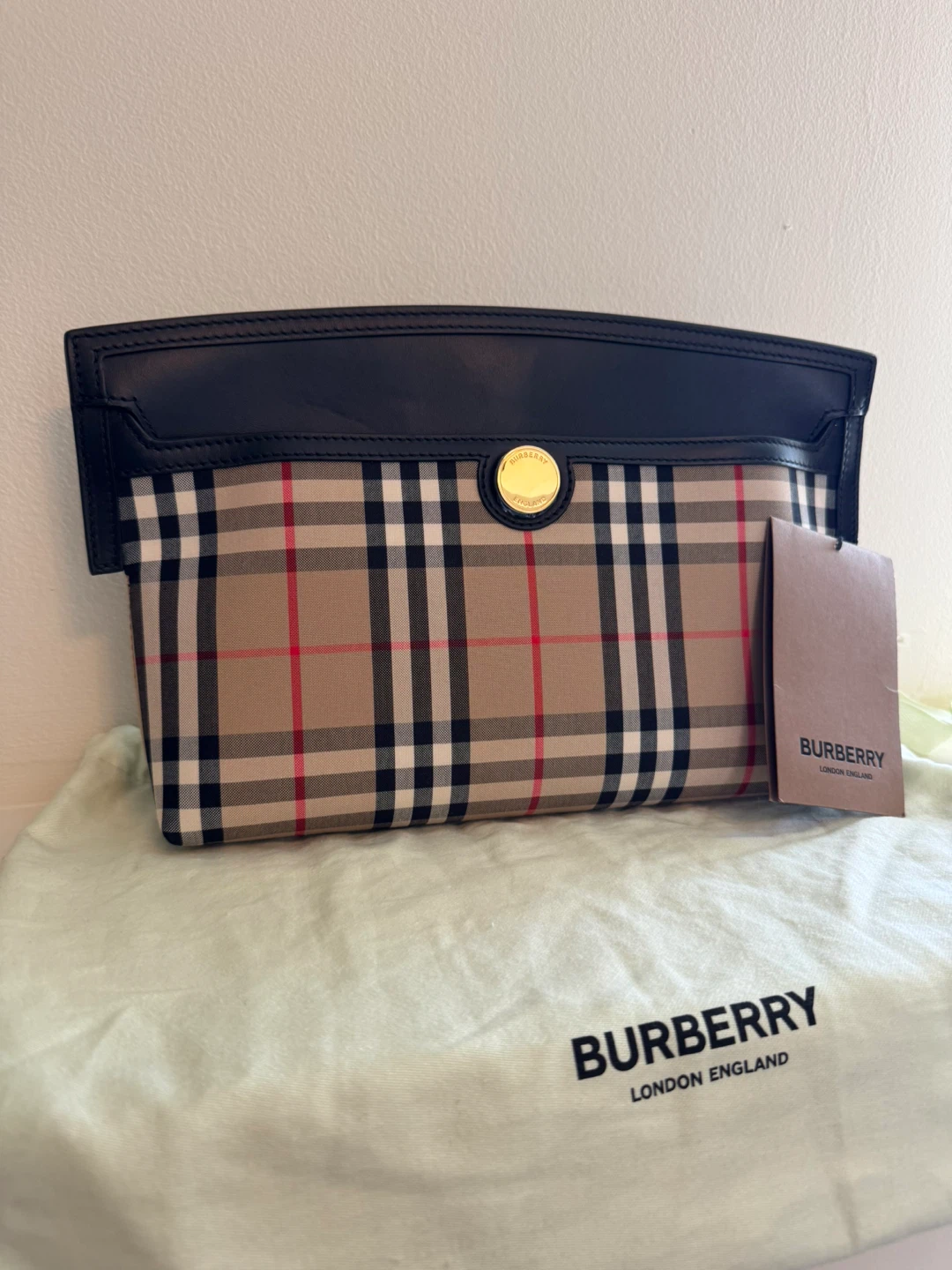 Burberry All Society Clutch in Archive Beige - photo 3