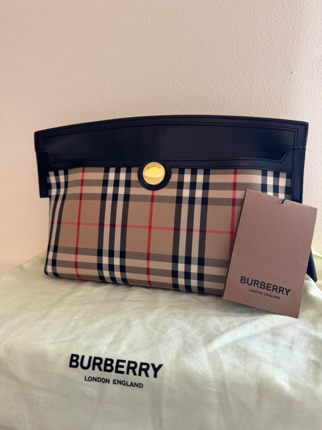 Burberry All Society Clutch in Archive Beige - photo 4