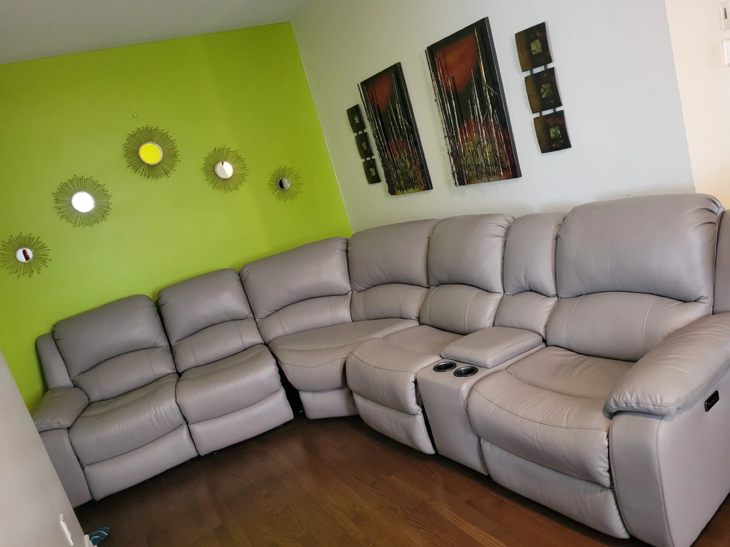 Grey Sectional Reclining Sofa - photo 2