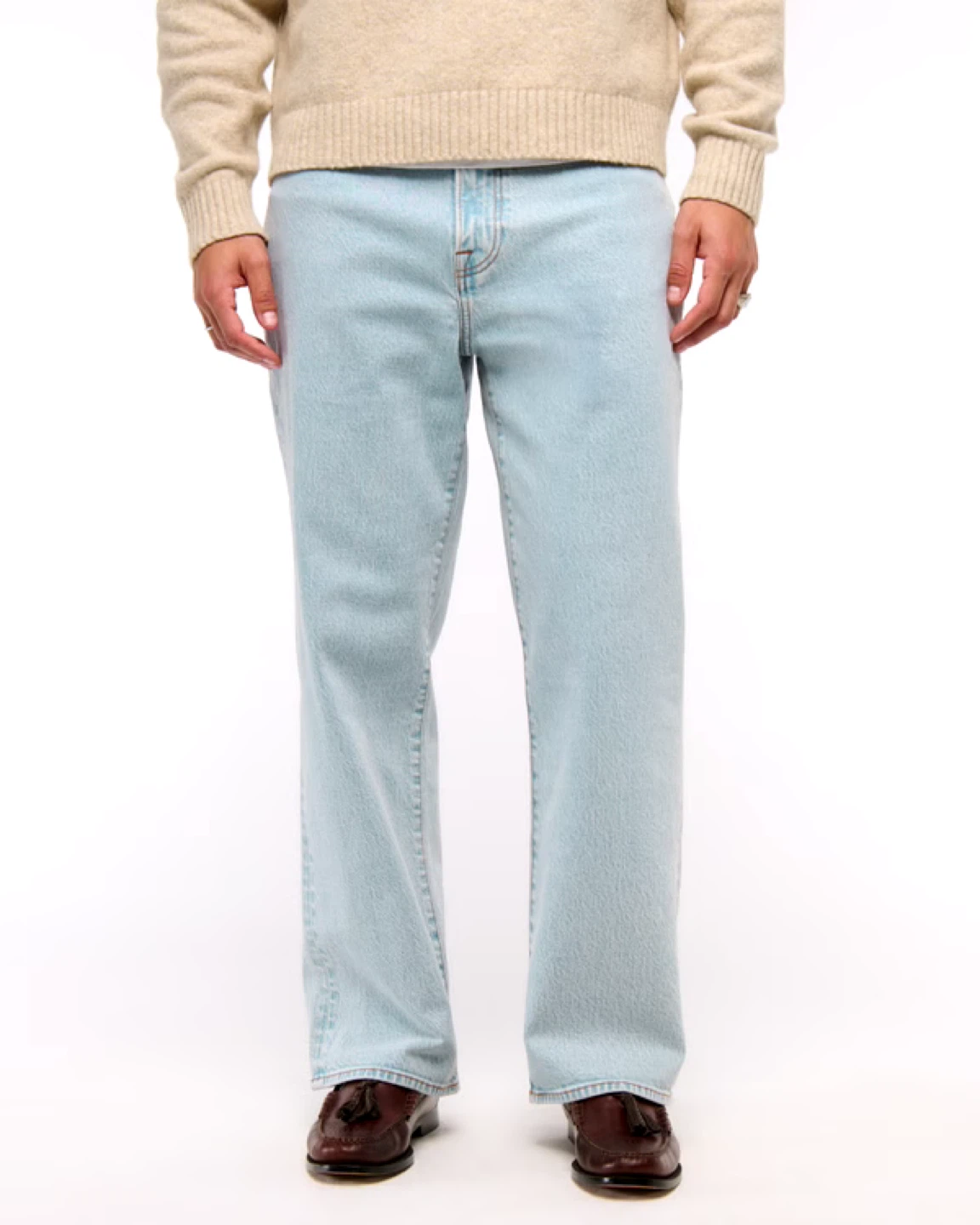 Men’s Abercrombie & Fitch Light Wash Athletic Fit Baggy Jeans - photo 3