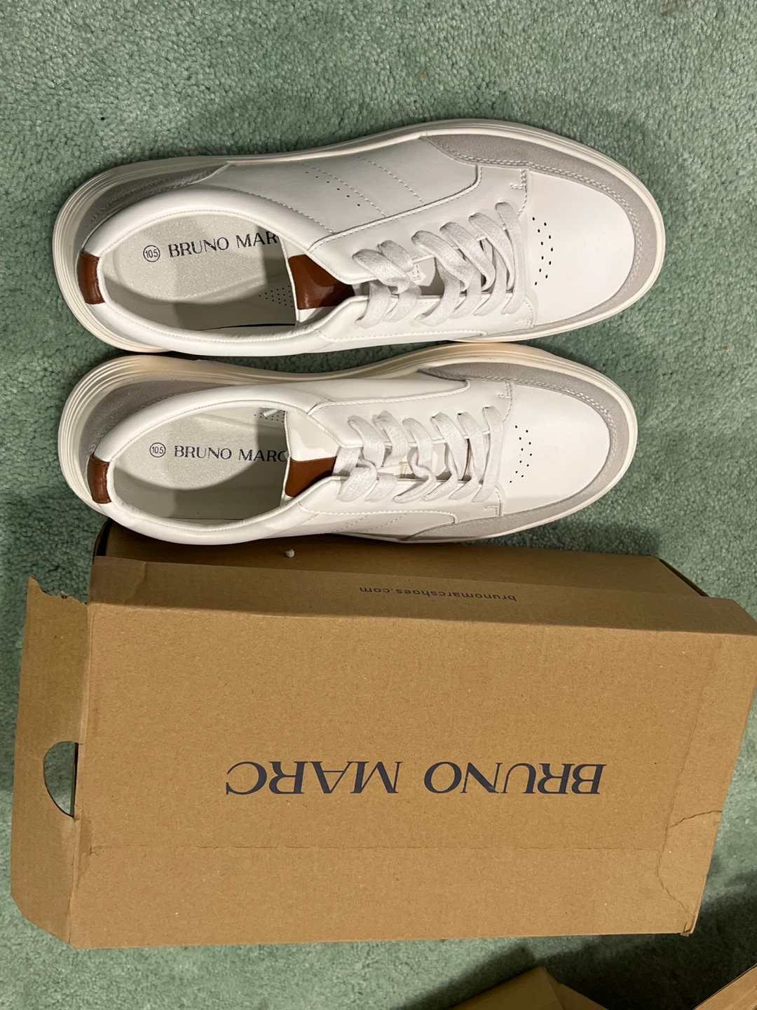 Bruno Marc White Leather Sneakers Size 10.5