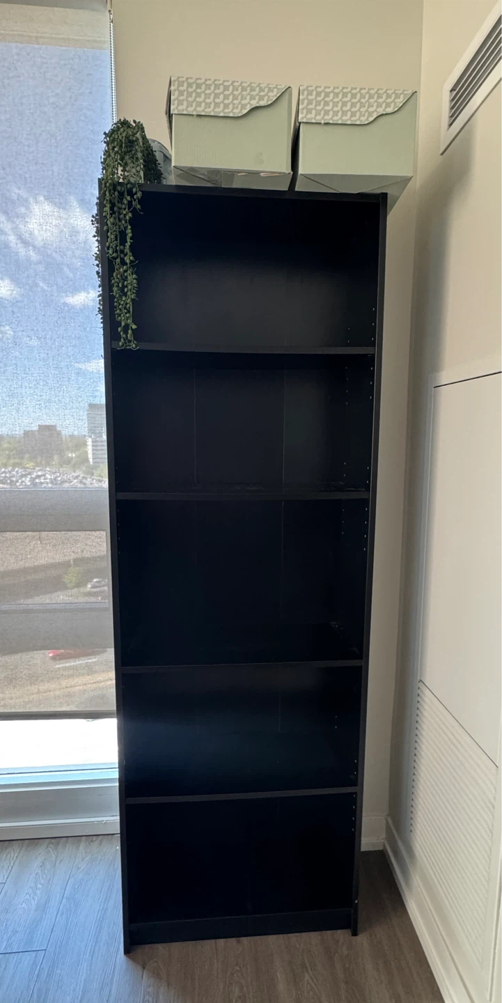 Ikea Finnby Black Tall Bookshelf