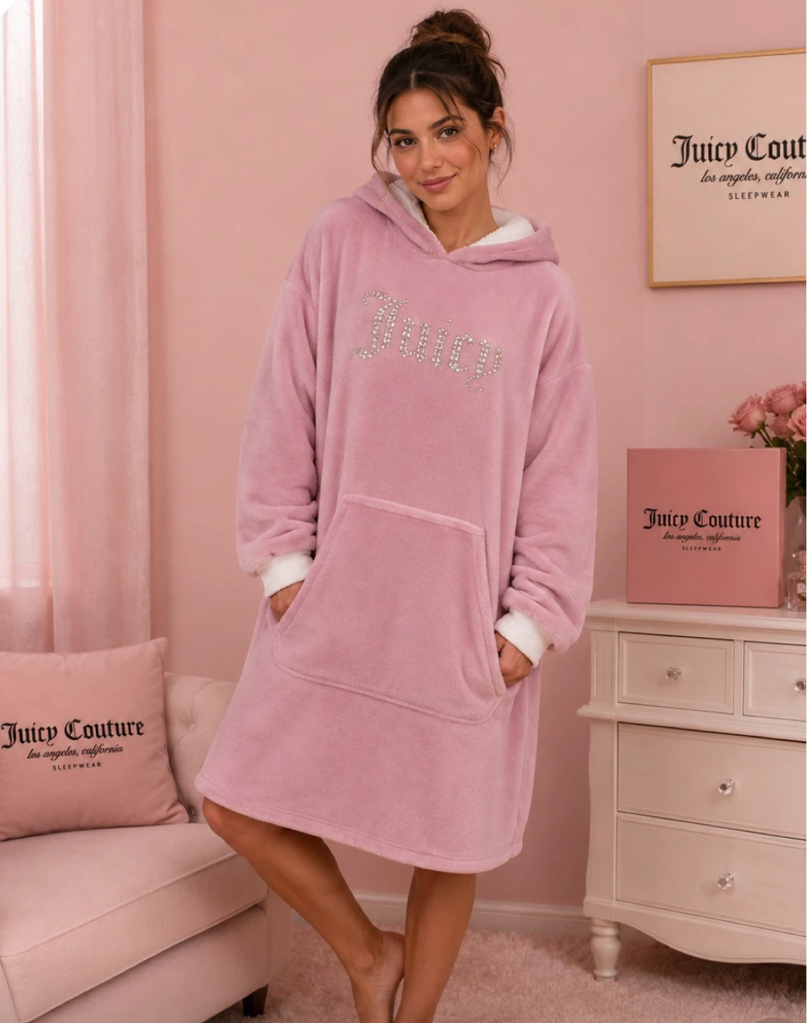 Juicy Couture Pink 34" Cozy Lounger Sleepwear