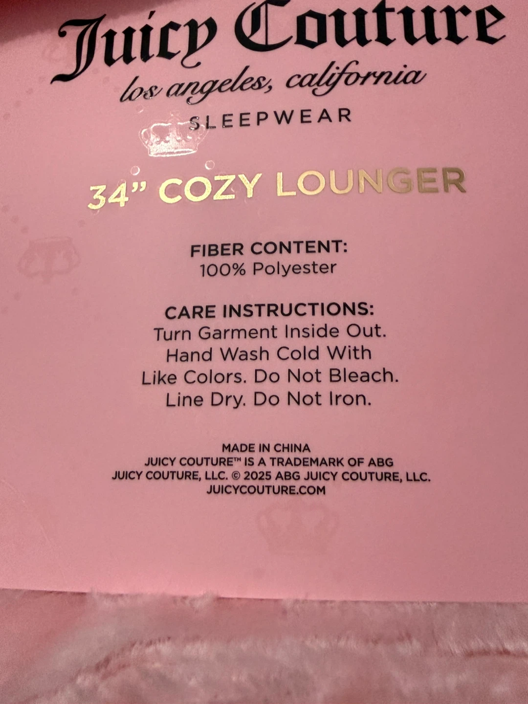 Juicy Couture Pink 34" Cozy Lounger Sleepwear - photo 4