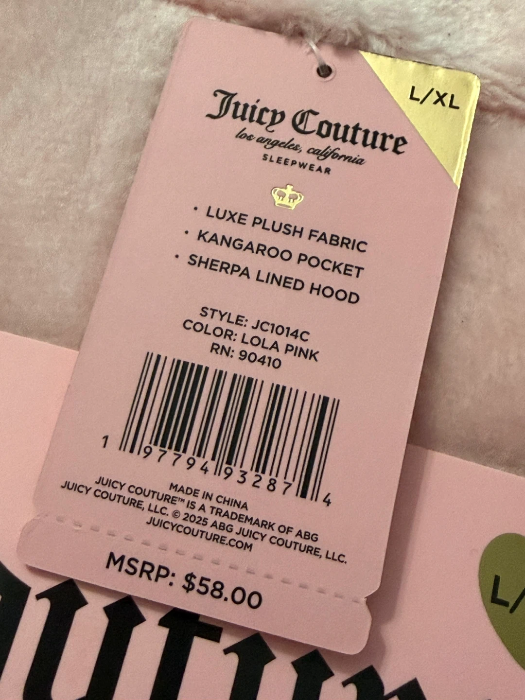 Juicy Couture Pink 34" Cozy Lounger Sleepwear - photo 5