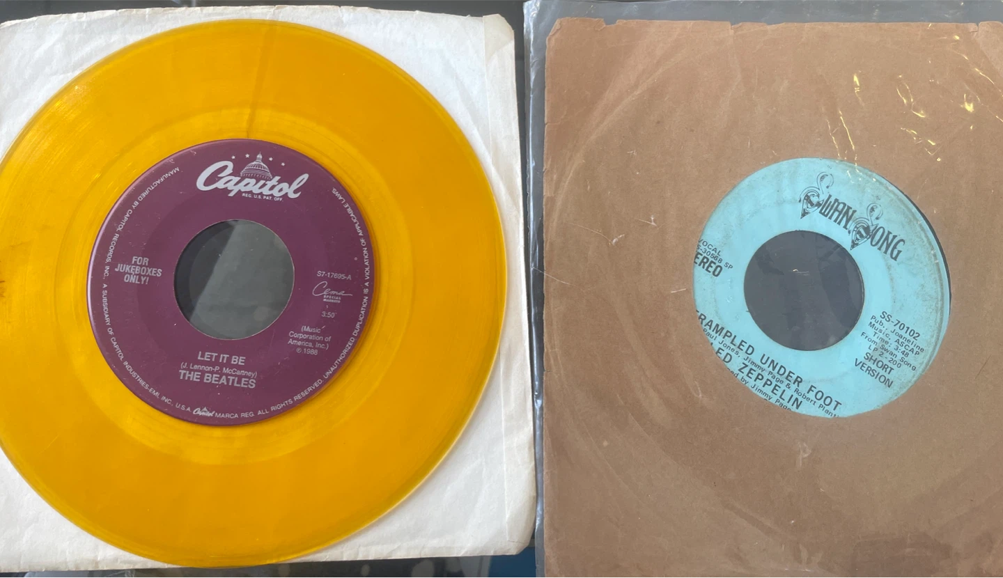 BEATLES/ZEP promo 45s First $40