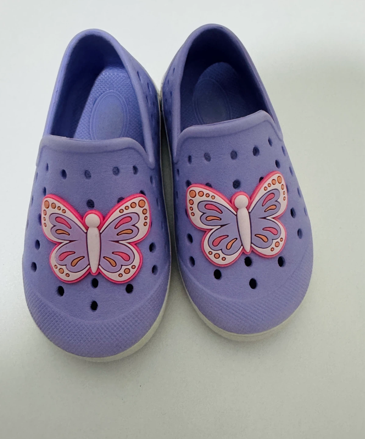 Purple Butterfly Clog Shoes - Size 7