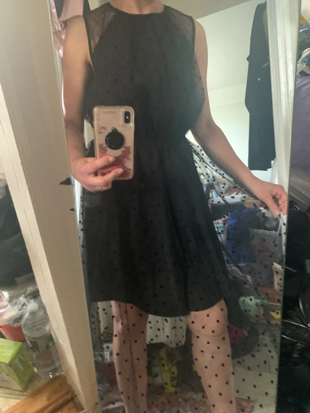 Draper James RSVP Black Polka Dot Dress Size S - photo 2
