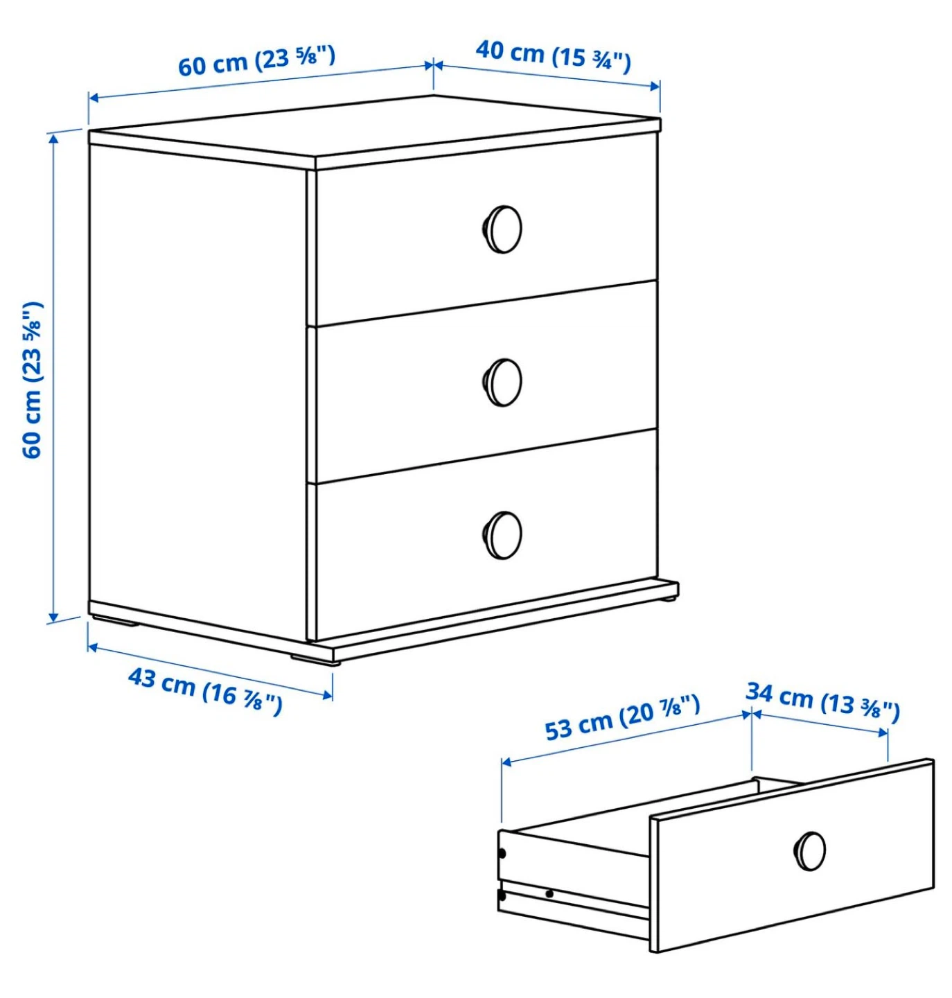 White 3-Drawer Chest - photo 4