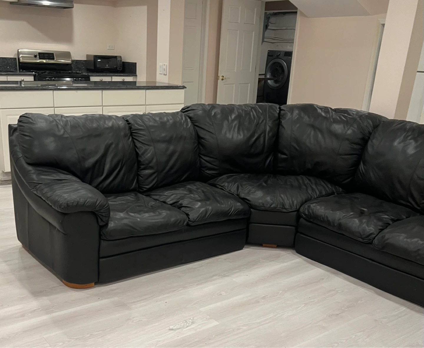 Black Leather Sectional Sofa