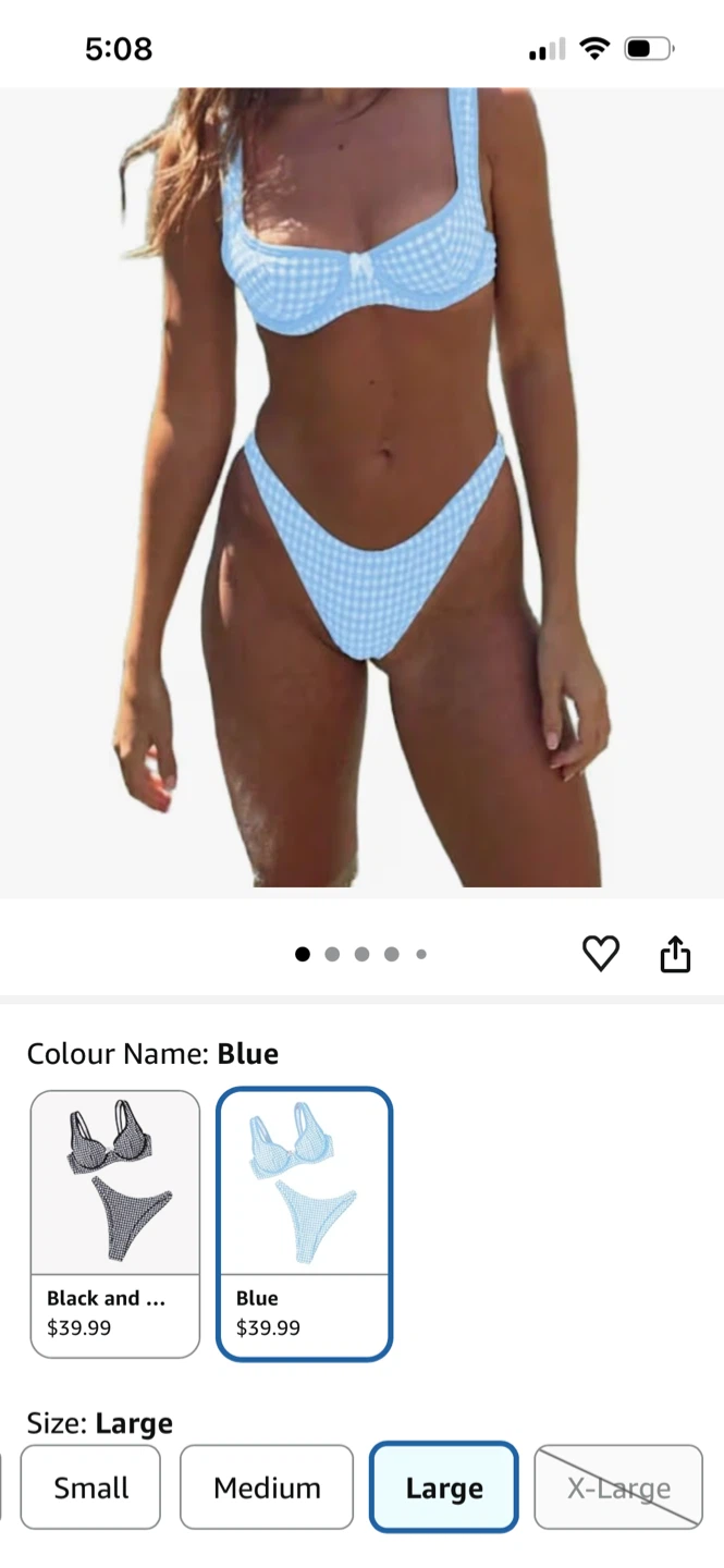 Blue Gingham Bikini Set - medium
