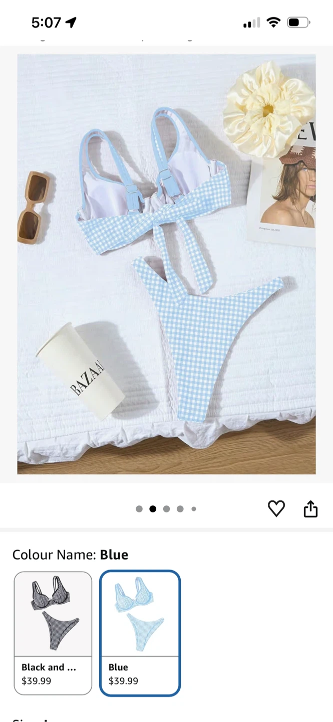 Blue Gingham Bikini Set - medium - photo 3