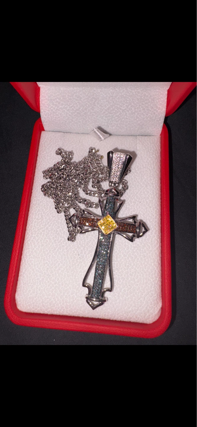 10k White gold cross & chain - photo 4