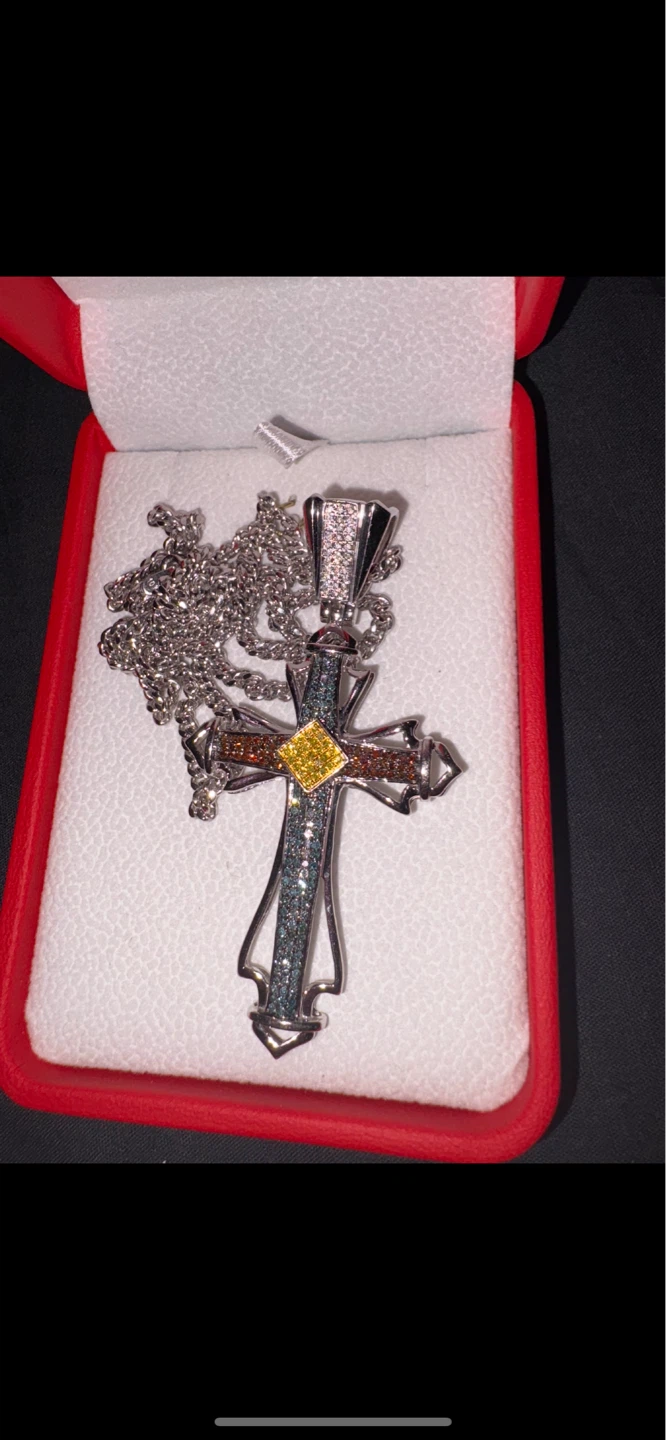 10k White gold cross & chain - photo 3