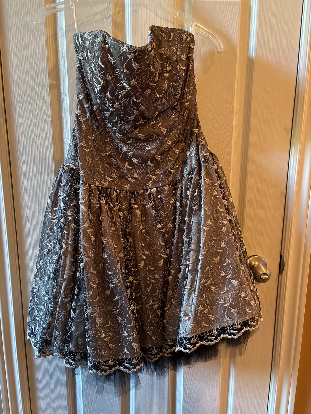 Strapless Embroidered Dress
