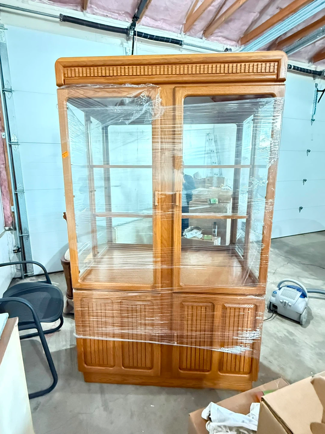 Wooden Display Cabinet with Glass Doors