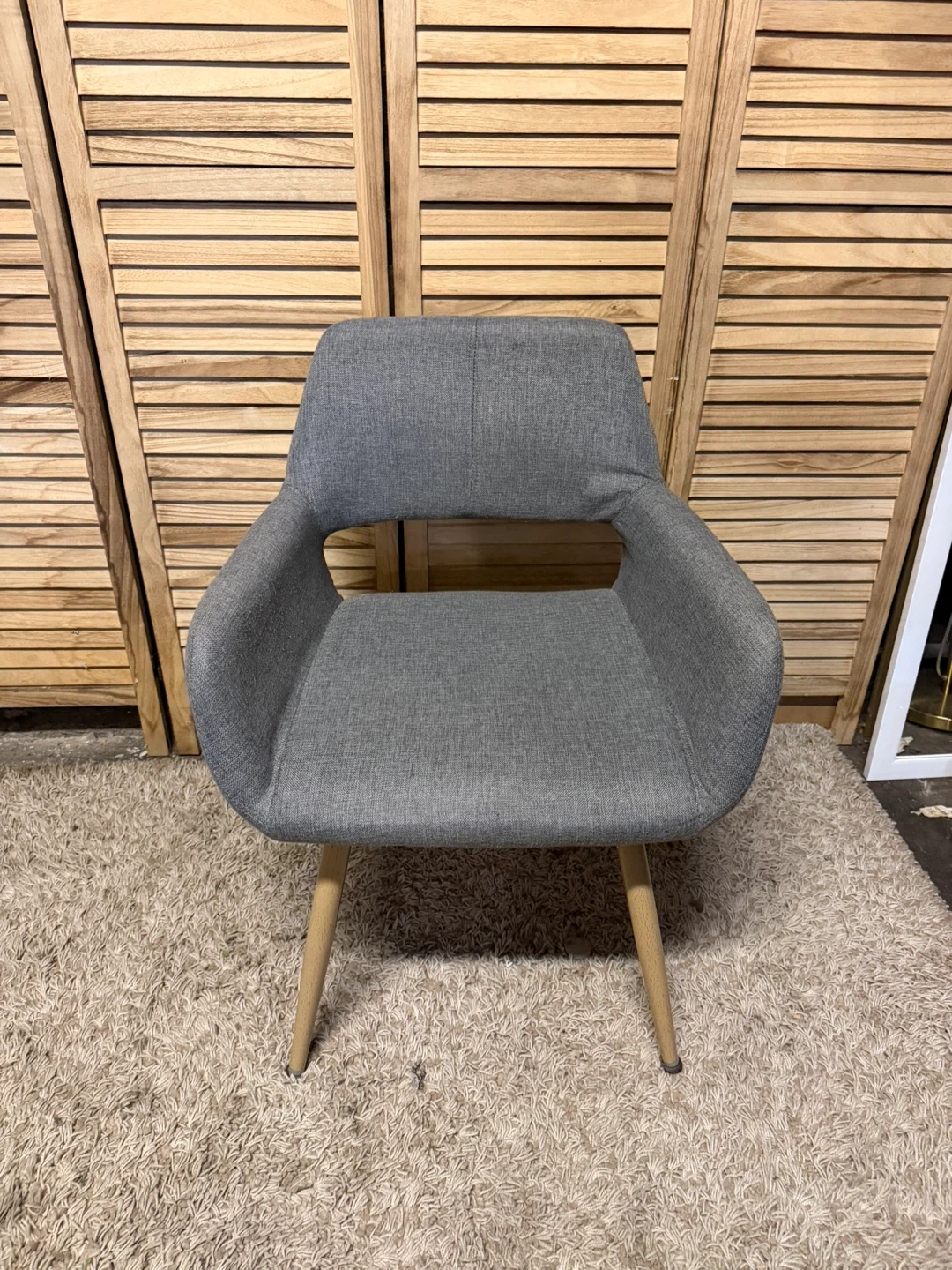 Gray Fabric Accent Chair